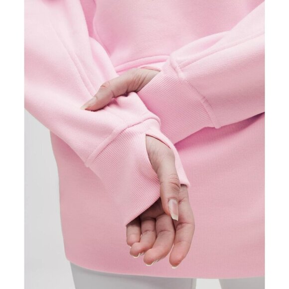 Scuba Oversized Funnel-Neck Half Zip Long - Pink Organza - Picture 3 of 3